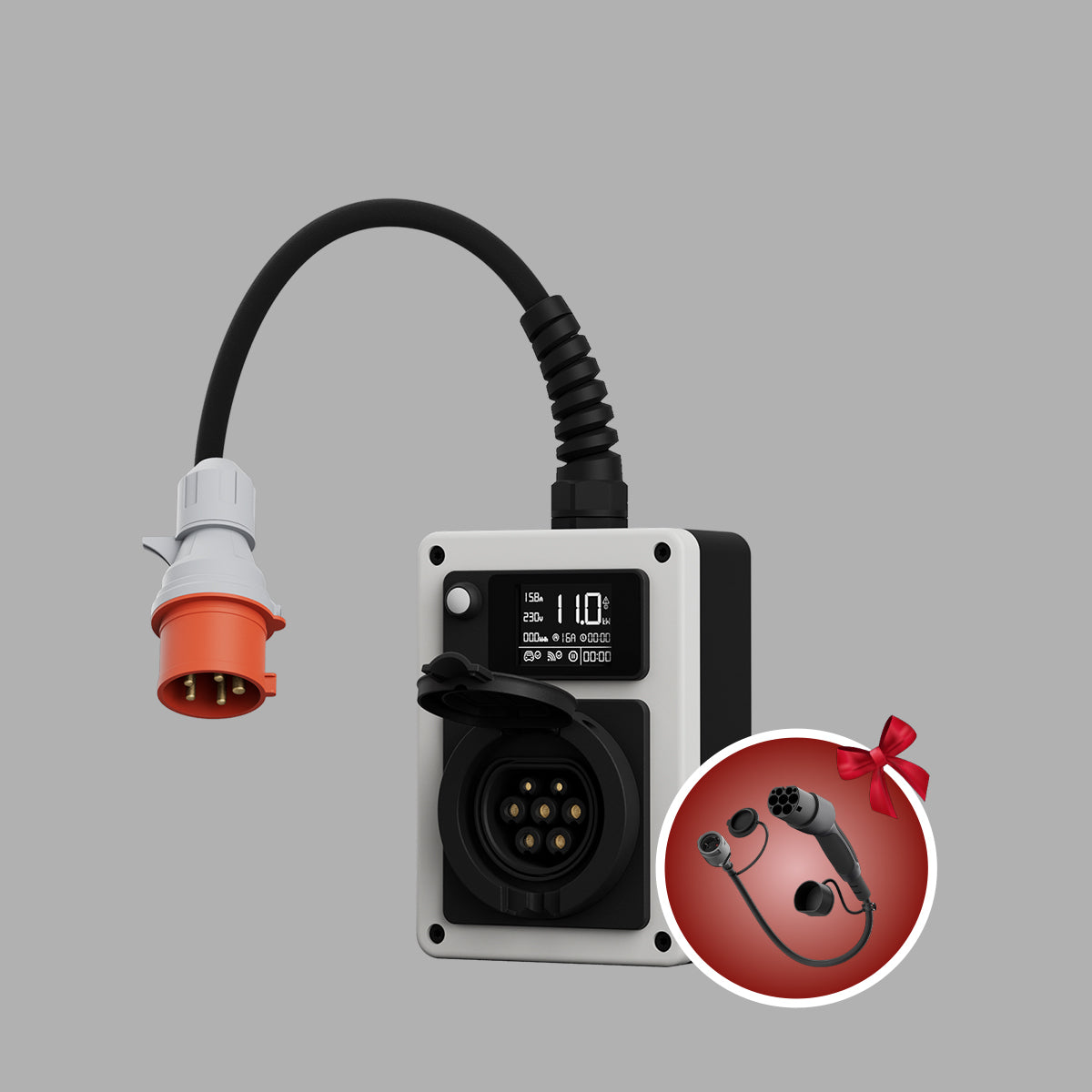 dé Mobile Wallbox 11kW & Typ 2 - Schuko Adapter DE_dé