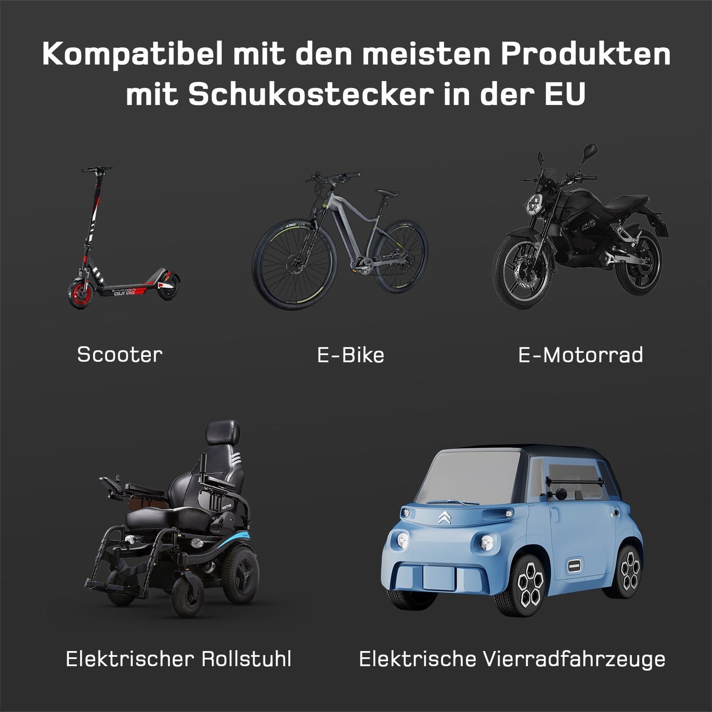 Adapter Typ 2 auf Schuko - Elektroauto Ladestecker DE_dé
