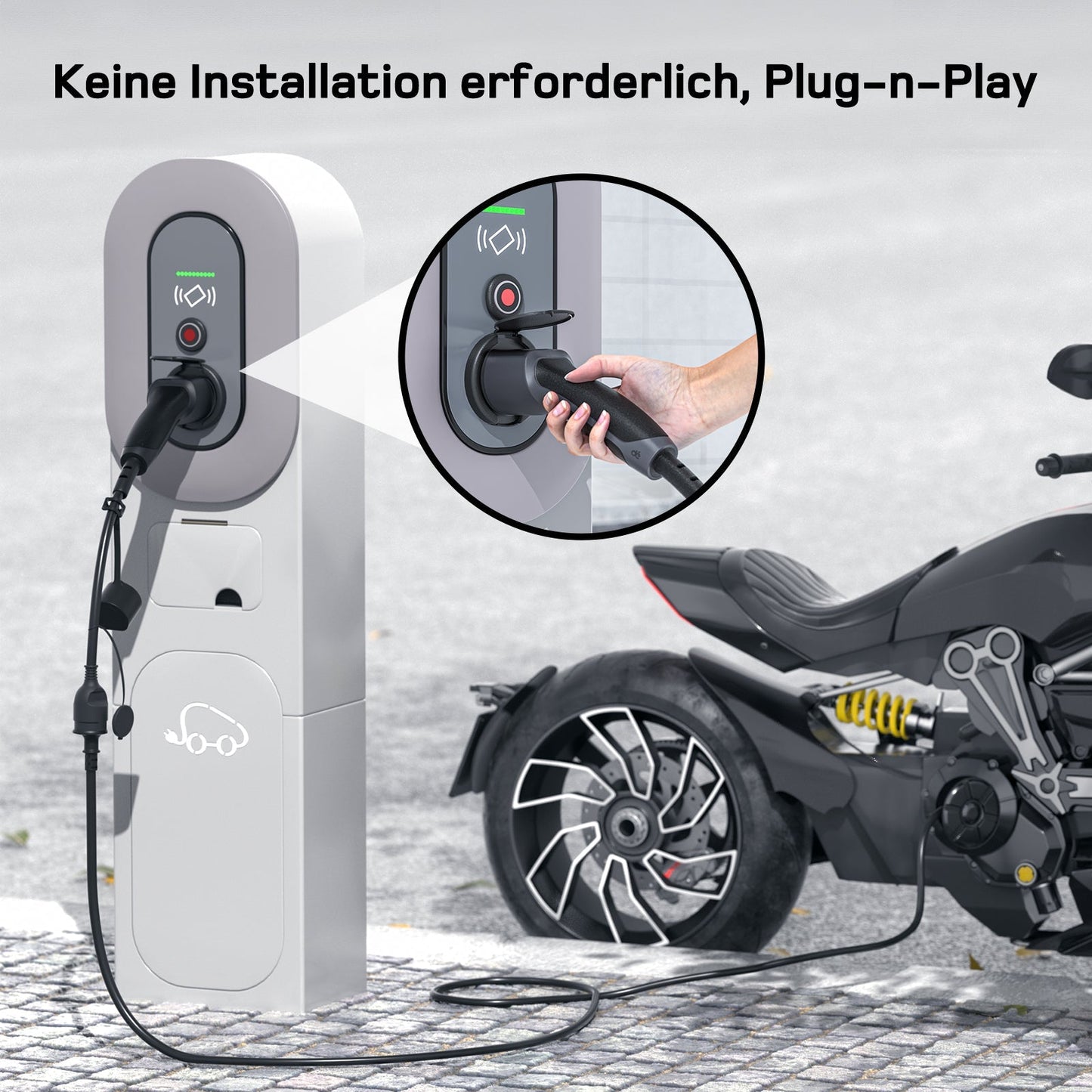 Adapter Typ 2 auf Schuko - Elektroauto Ladestecker DE_dé