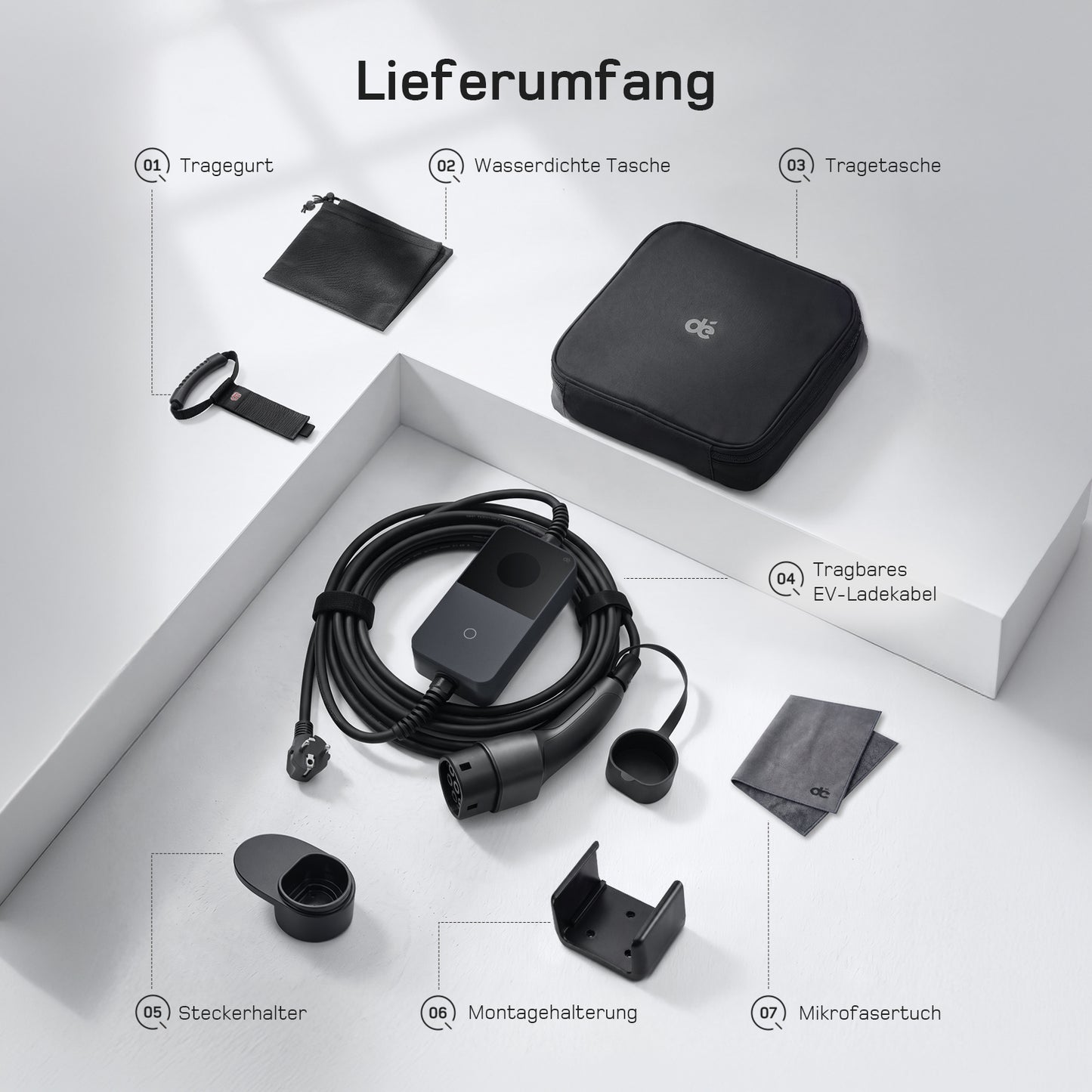 dé 3,7kW Typ 2 Ladekabel Schuko mit APP