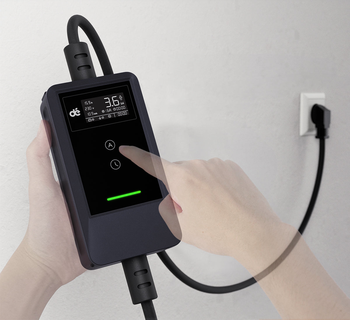 Einfache Bedienung – dé Ladekabel Typ 2 Schuko v2 für Elektroautos