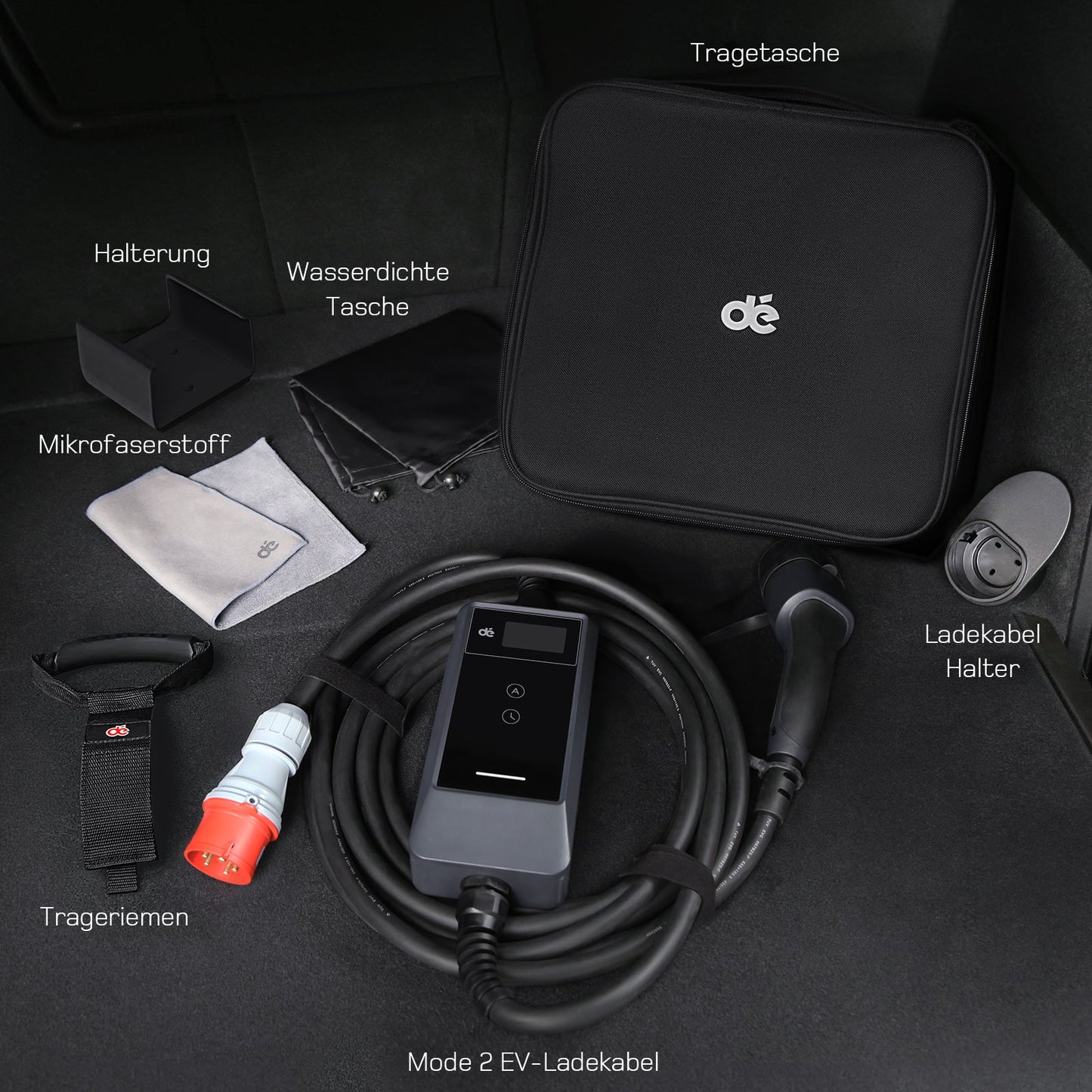 Inhalt der dé Mobile Ladestation 11kW v2