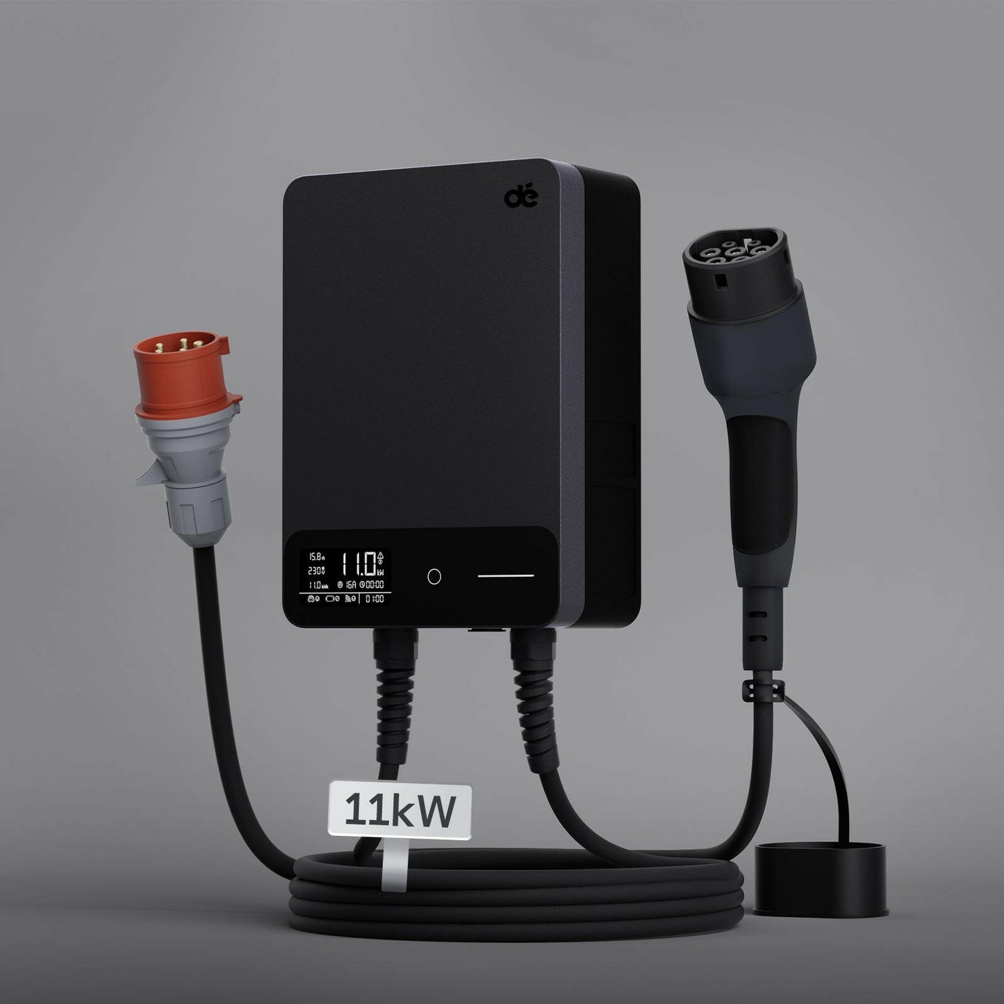 11 kW wallbox mit LCD-Display