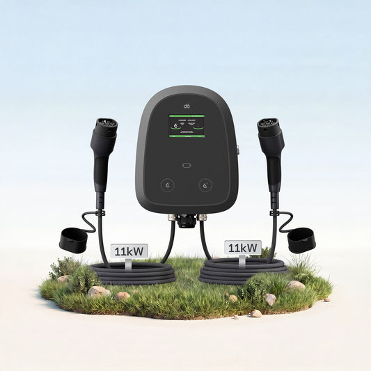 dé 2×11 kW Dual Wallbox mit APP & RFID-Steuerung