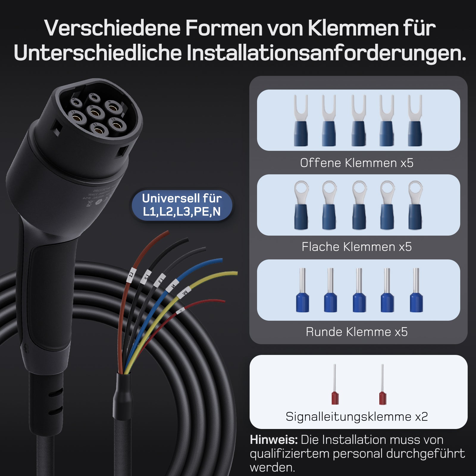 Typ 2 Ladekabel Offenes Ende 11kW