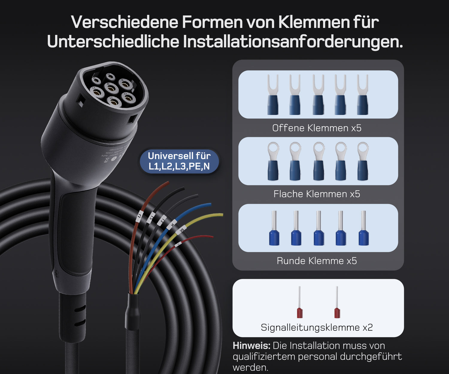Typ 2 Ladekabel Offenes Ende 11kW