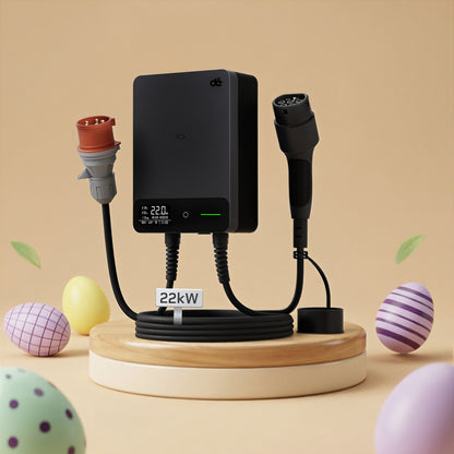 dé Wallbox 22 kW – 6–32A 3-Phasen EV-Ladegerät mit App, RFID & Typ-2 Ladekabel DE_dé