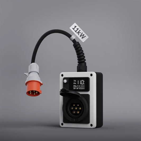 dé mobile Wallbox 11kW – Weiße Ladestation mit Typ-2-Stecker