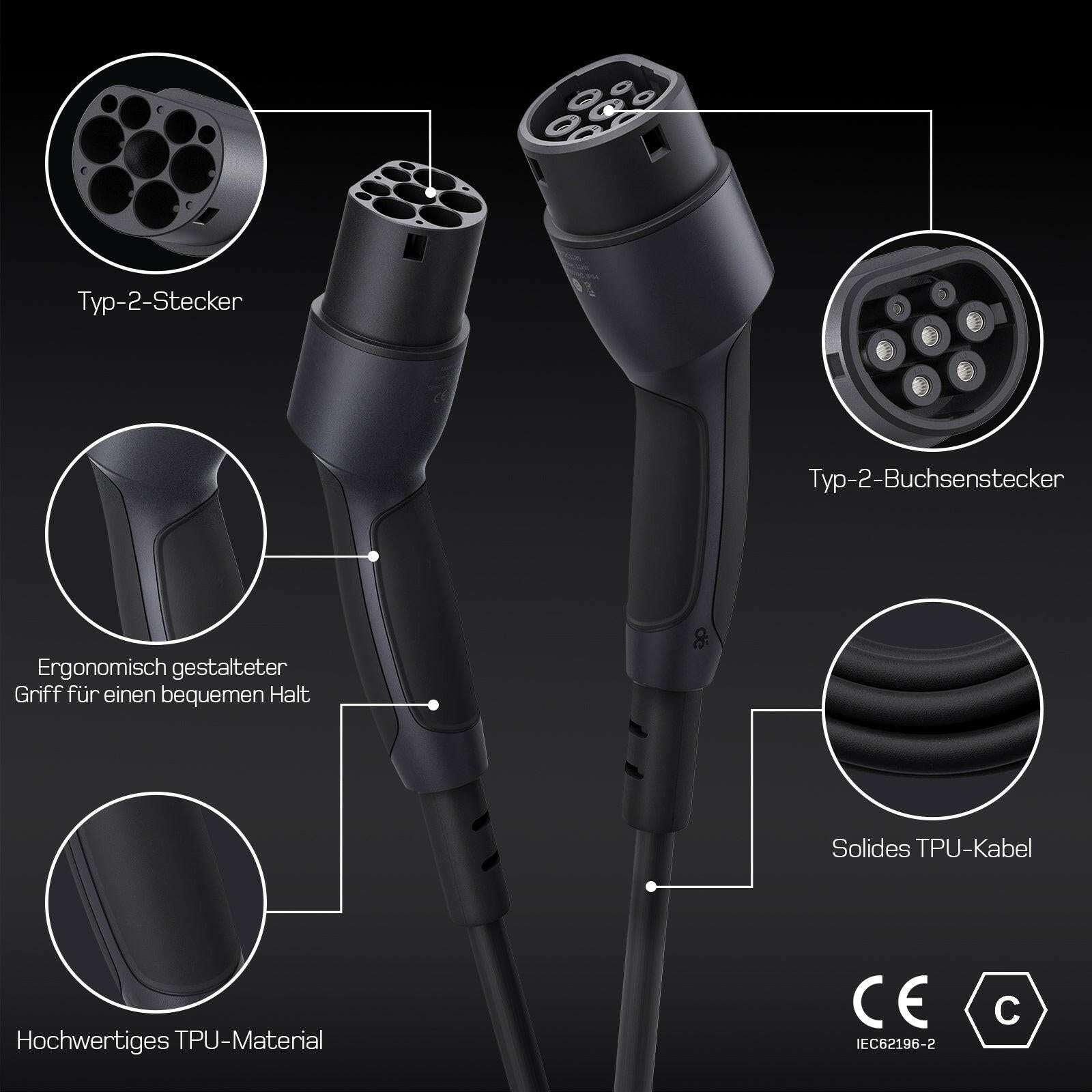dé Typ 2 Ladekabel 22kW