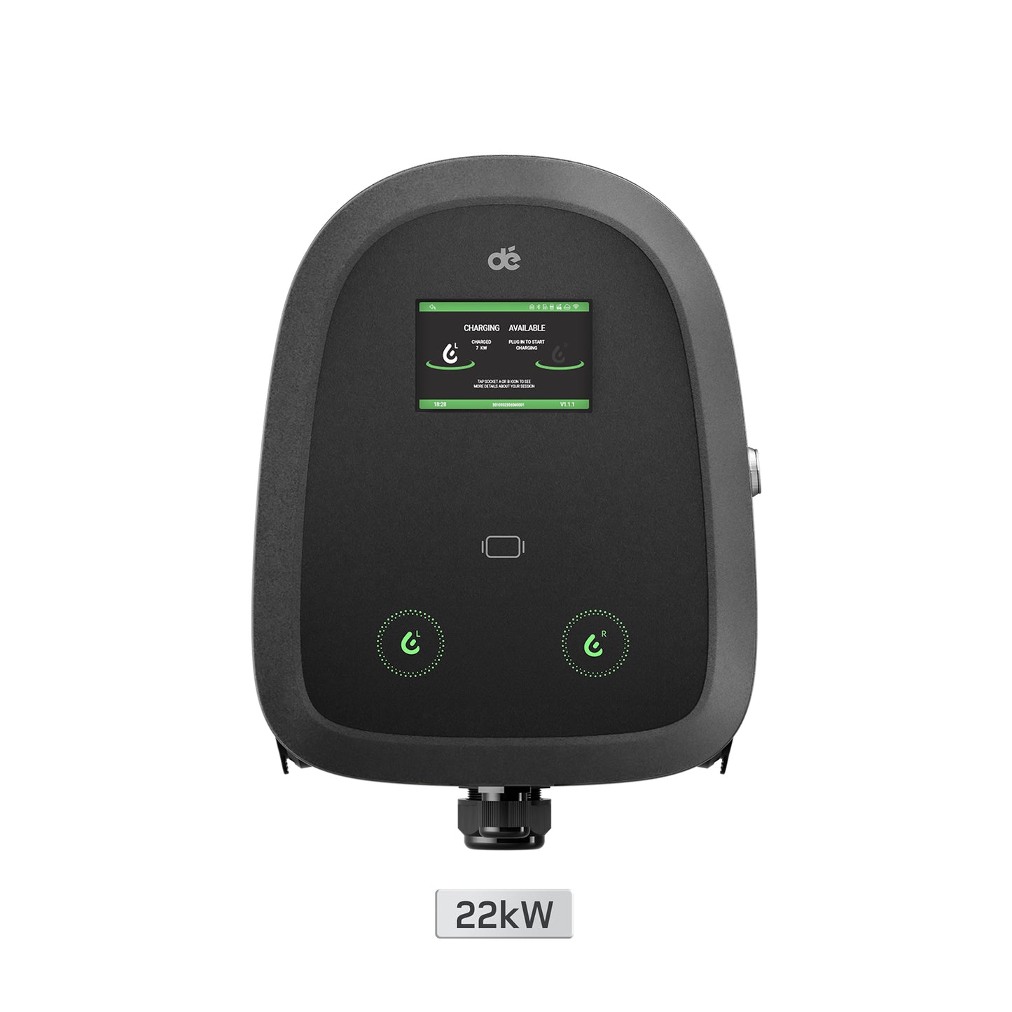 dé 2×22 kW Dual Wallbox mit APP & RFID-Steuerung