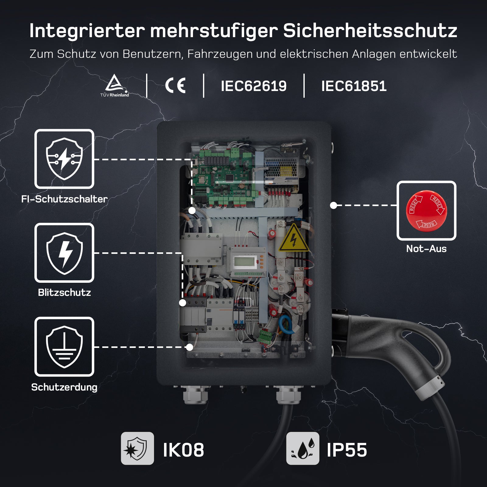 dé 30/40kW DC Wallbox für Zuhause – Schnellladen mit CCS und OCPP DE_dé