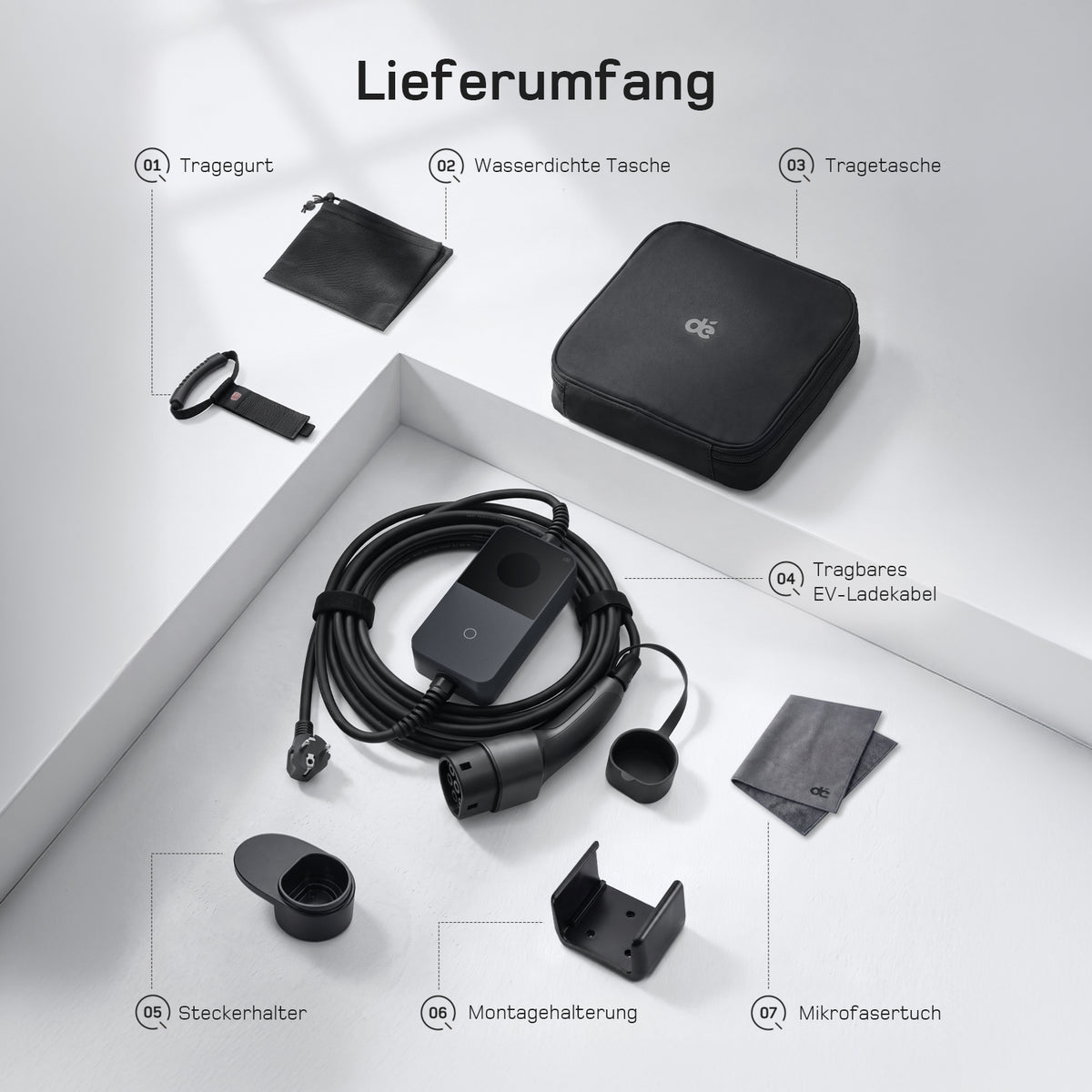 dé 3,7kW Typ 2 Ladekabel Schuko mit APP