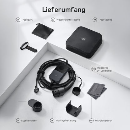 dé 3,7kW Typ 2 Ladekabel Schuko mit APP