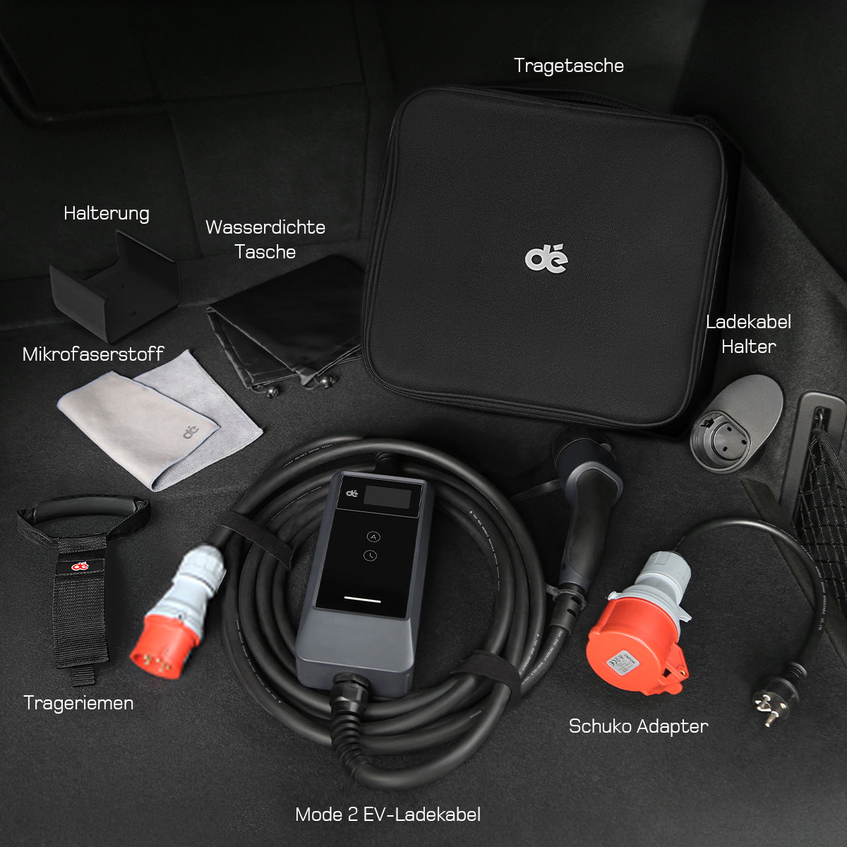 dé Mobile Ladestation 11kW v2 mit Typ 2 & CEE 16A – Plug-in & tragbar DE_dé
