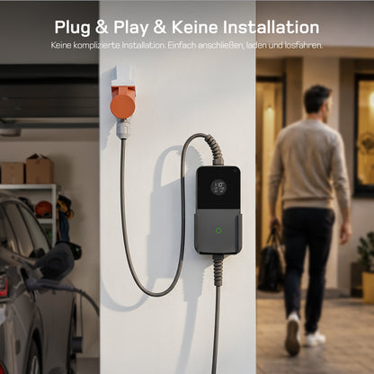 dé Mobile Wallbox 11kW mit Ladehistorie und mehreren Ladeplänen