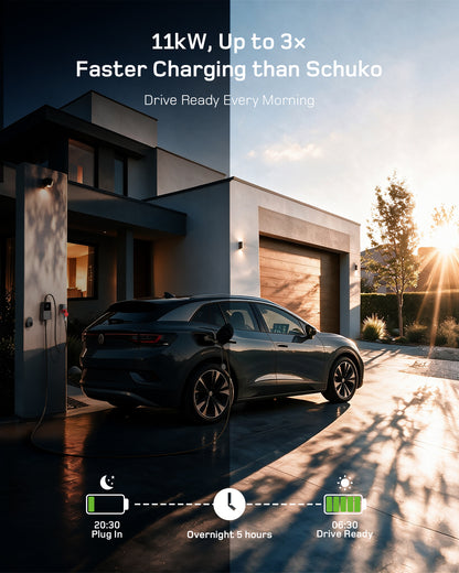 dé Mobile Wallbox 11kW mit Ladehistorie und mehreren Ladeplänen