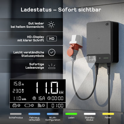 dé Wallbox 11 kW Typ 2 mit App & RFID