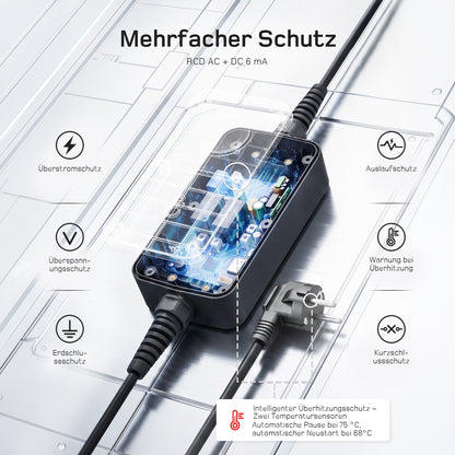 dé 3,7kW Typ 2 Ladekabel Schuko mit APP