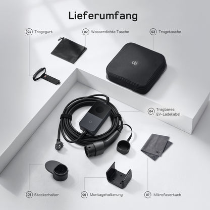 dé 3,7kW Typ 2 Ladekabel Schuko mit APP