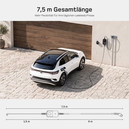 dé 3,7kW Typ 2 Ladekabel Schuko mit APP