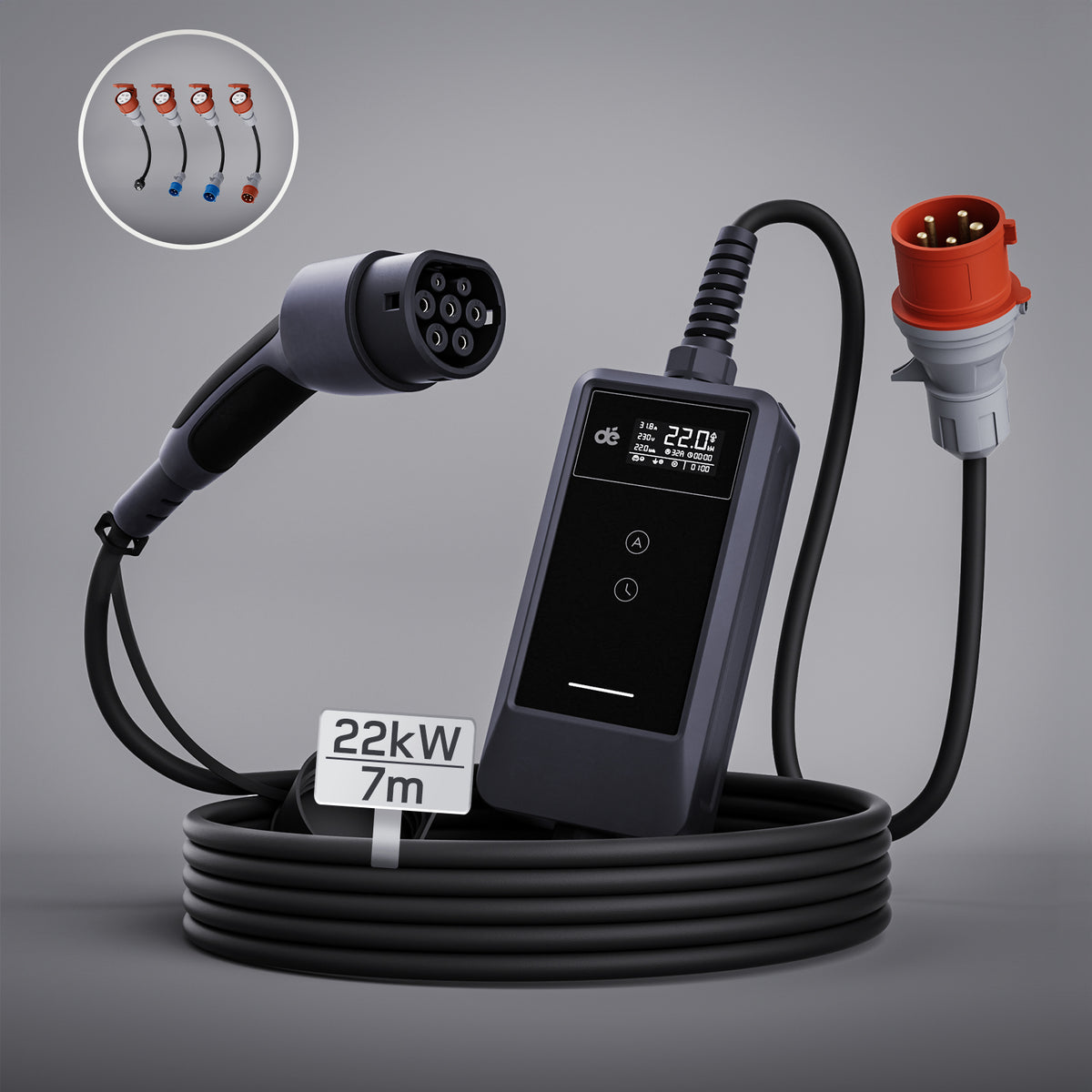 dé Typ 2 Ladekabel CEE 22kW mit APP DE_dé