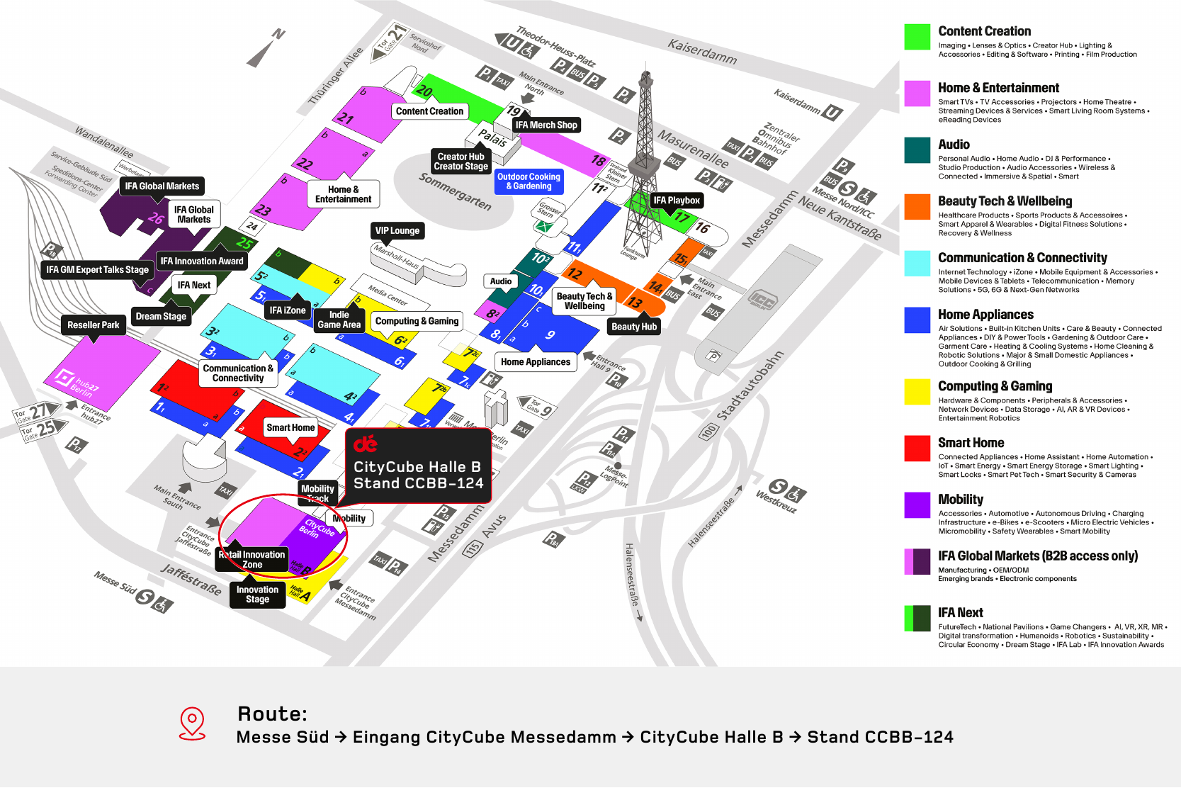 Route to CityCube Hall B, Stand CCBB-124